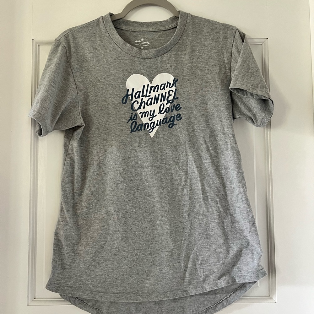 Gray T-Shirt with Heart and Text Design